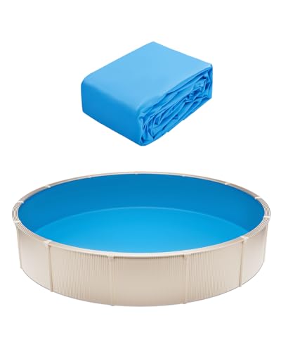 VEVOR Runde Poolfolie, φ550x147 cm, Innenfolie, Ersatzfolie, Innenhülle, Schwimmbadfolie, Folie aus Vinyl in Standardgröße, verschleißfest, für Aufstellpools mit 132 cm Wandhöhe, einfarbig