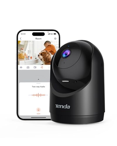 Tenda Überwachungskamera Innen 2K CP3 V3.0, WiFi 6 Kamera WLAN mit 2-Wege-Audio, 3MP, Nachtsicht, Bewegungserkennung,Alarms & Push-Nachricht, für Babys und Haustiere Kamera überwachung innen