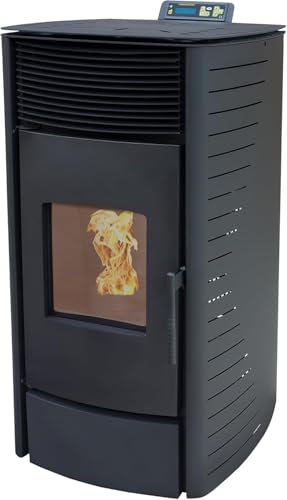NEMAXX® P12 Pelletofen 13,6 kW bis 300m³–Elektrokamin mit ECO-Modus,Wi-Fi Ready,Wochen-Timer & Überhitzungsthermostat für effizientes Heizen – Schwarz