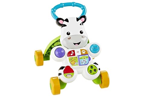 Fisher-Price Lern mit mir - Zebra Lauflernwagen, musikalisches Aktivitäts- und Gehspielzeug mit Lerninhalten, ab 6 Monaten, Deutsche Version, Reduzierte Verpackung, HBW56