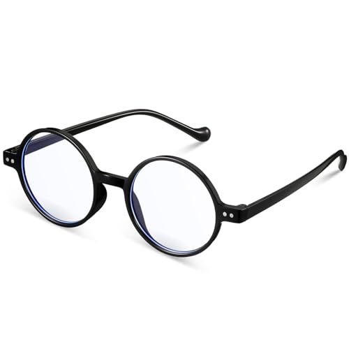 BBTO Nerd Brille mit Klaren Gläsern Retro Zauberer Brille Dicke Lustige Streber Brille Nerd Kostüm Brille für Erwachsene (Süße Runde)