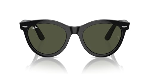 Ray-Ban Rb2241 Wayfarer Way Runde Sonnenbrille, schwarz/giftgrün, 54 mm