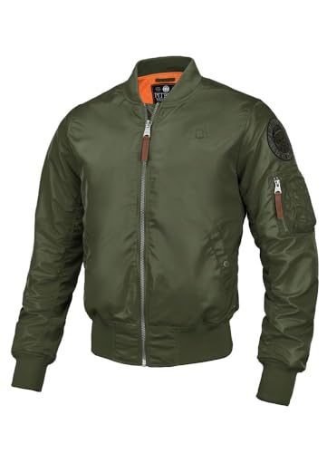 PITBULL - Jacke Herren im Flyers Bomber Stil, Bomberjacke mit Logo, Bequeme Übergangsjacke, Männer Bomber Jacke, Activewear Fliegerjacke - 3XL