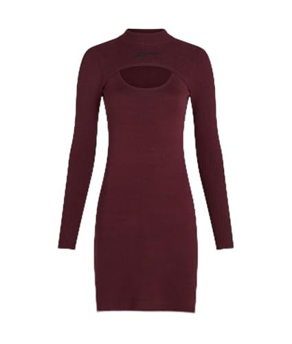 KARL LAGERFELD JEANS Cut Out Knit Dress, Zinfandel, XS