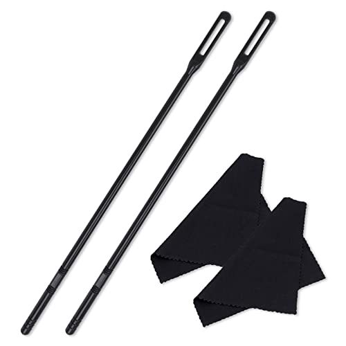 Flöten-Reinigungs-Set, Flöten-Reinigungsstab und Tuch, Flötenreiniger-Stab, Blockflöten-Reinigungsstab mit sauberem Tuch, Flöten-Wartungswerkzeuge für Piccoloflöten, Holzblasinstrumente, 2er-Set