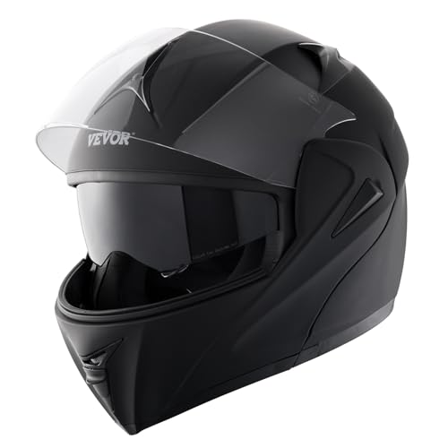 VEVOR Motorradhelm ohne Maske Helmgröße 55-56 cm, ABS Helme mit hoher Dichte & Bluetooth-Schlitz & Wechselglas Größe S DOT-geprüfter bequemer Motocross-Helm, für Jugendliche & Erwachsene