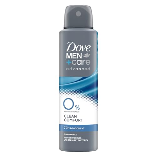 Dove Men+Care advanced 0% Deo-Spray Clean Comfort mit Zink-Komplex und 2-fach Schutz ohne Aluminiumsalze 150 ml
