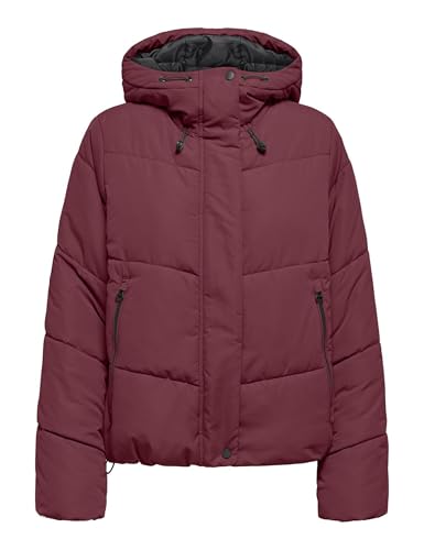 ONLY Damen Onlmaggi Life Short Puffer Cc OTW, Cabernet, l