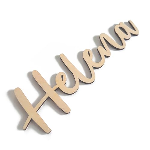 Personalisiertes Türschild Kinderzimmer mit Namen – Handgefertigter Schriftzug als individuelle Kinderzimmer-Deko – Namensschild aus Holzbuchstaben für Babyzimmer (Schriftzug OHNE Tiermotiv)