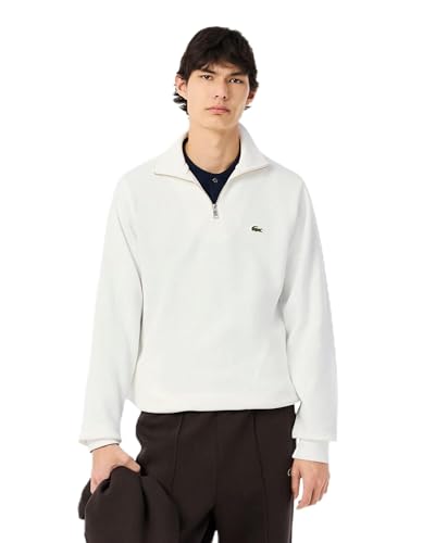 Lacoste Zip Stand-Up Collar Pullover Herren - SH1927, Farbe:Weiß 70V, Textil:XL