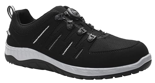 ELTEN MADDOX BOA black-grey Low ESD S3S, Sicherheitsschuhe für Herren, leicht, Stahlkappe, Obermaterial: Textil, Innenfutter: Textil (atmungsaktiv), Gr. 43