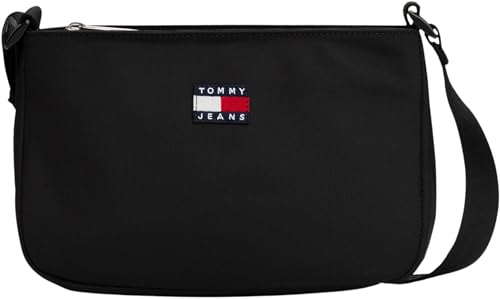 Tommy Jeans Damen Schultertasche Daily mit Reißverschluss, Schwarz (Black), Einheitsgröße