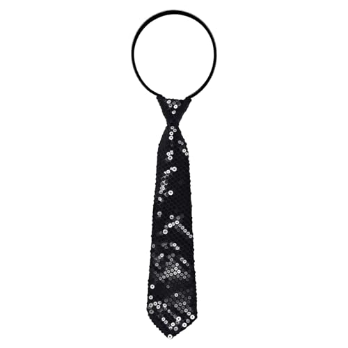 Crunier Glitzer Krawatte, Krawatte Glitzer Schwarz, PaillettenKrawatte, Glitter Tie, KrawatteSilvester, Krawattemit Pailletten, Accessoires für Herren Damen Karneval Disco Cosplay Party Fasching
