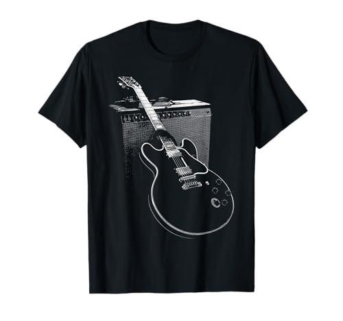 Tripping Yarns - Blues Gitarre & Amp T-Shirt (Unisex, Schwarz, S, Kurzarm, Klassische Passform, T-Shirt, Musik, Blues-Fans)
