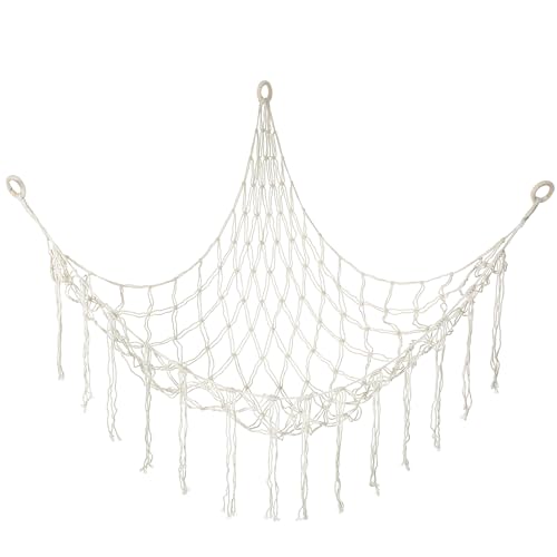 Oruola 142×93cm Kuscheltier Aufbewahrung Netz,Netz für Kuscheltiere,Makramee Stofftier Hängematte für Plüschtiere und Teddybären,Spielzeug-Hängematte zur Home Hochzeits Dekoration
