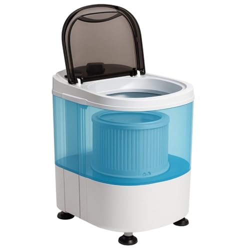 Vonia Mini Waschmaschine 2-in-1 mit Schleuder, Tragbare Camping Waschmaschine, 2,6 kg Kapazität, kompakt und energiesparend, ideal für Wohnmobil, Studenten und kleine Haushalte, Weiß