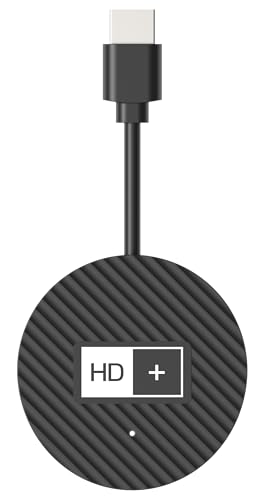HD+ IP TV-Stick – Der TV-Stick, der Immer direkt mit Live-Fernsehen startet | Fernsehen ohne Satellit oder Kabel über Internet | Zugriff auf Mediatheken & Apps | Inkl. 3 Monate HD+