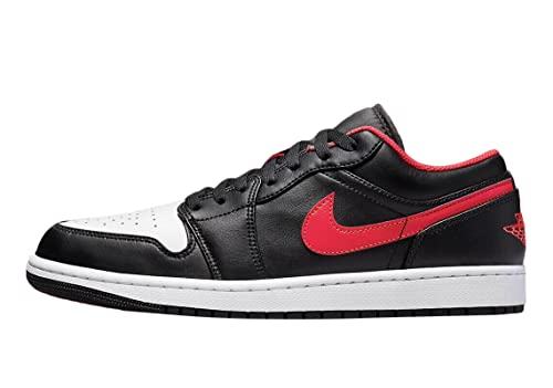 Nike Air Jordan 1 Basso, Gymnastikschuhe, Nero Rosso Fuoco Bianco,