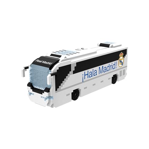FOCO Offizielles Lizenzprodukt Real Madrid CF BRXLZ-Steine 3D-Fußball-Reisebus Bau-Set