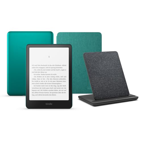 Kindle Paperwhite Signature Edition (2024 Release) mit 32 GB ohne Werbung, eine Amazon-Stoffhülle und eine kabellose Ladestation Made for Amazon