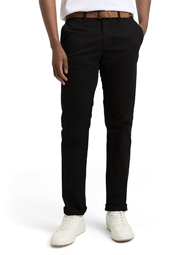 TOM TAILOR Denim Herren Slim Fit Chino Hose mit Gürtel