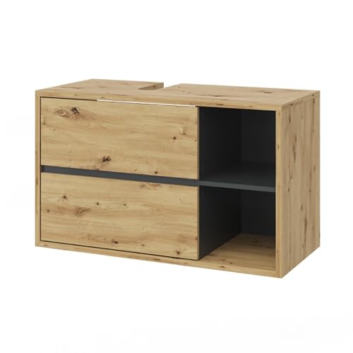 Vicco Waschbeckenunterschrank Artisan-Eiche Viola 100x60x46 cm - Unterschrank Badezimmer, Leichte Reinigung des Bodens Dank wandhängender Montage