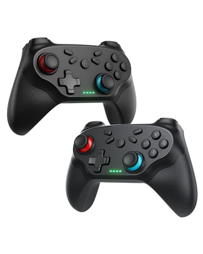GGiking 2 Stück Wireless Controller für Switch 2/1/Lite/OLED, Kompatibel mit PC/Android/iOS, Pro Controller mit Aufwachen/Duale Motoren Vibration/6-Achsen-Gyrosensor/Screenshot/Turbo Funktion