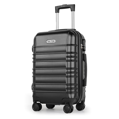MoFut Koffer Groß, Hartschalenkoffer aus ABS, Trolley, Reisekoffer mit 4 drehbaren Rollen (360°), 3-stelliges Zahlenschloss und Aluminium-Teleskopgriff (M – 41L, Schwarz)