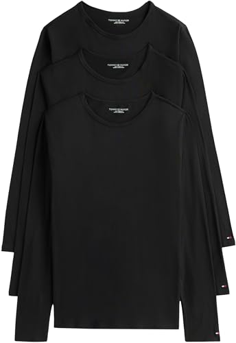 Tommy Hilfiger Herren Langarmshirts Basic, Schwarz (Black/ Black/ Black), M