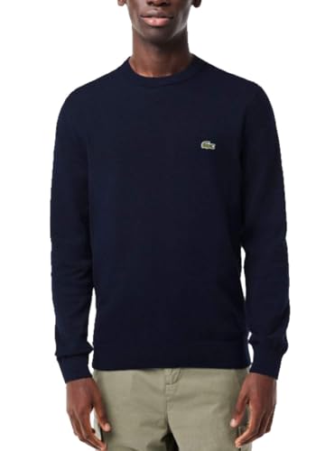 Lacoste Herren Pullover Rundhals AH0128, Männer Basic Strickpulli,Regular Fit,Blau,6 (XL)