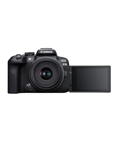 Canon EOS R10 Systemkamera + RF-S 18-45mm F4.5-6.3 is STM Zoomobjektiv (24.2 MP, 4K Videokamera, APS-C Sensor, Kamera mit Deep Learning AF II, STM, WLAN, Bluetooth, ideal für Content Creator)
