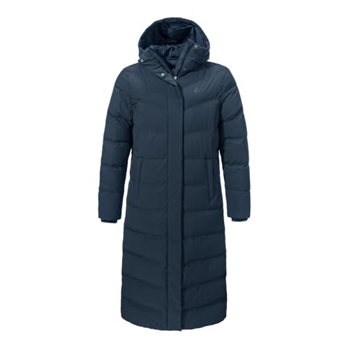 Schöffel Damen Down Coat Style Vindave WMS, wasserabweisender Wintermantel aus recyceltem Material, wärmende Daunenjacke mit legerer Passform, navy blazer, 38