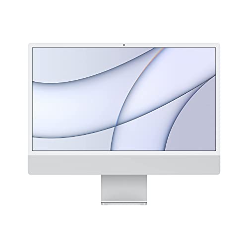 2021 Apple iMac mit Apple M1 Chip (24-zoll, 8GB RAM, 512GB SSD Kapazität) (QWERTY English) Silber (Generalüberholt)