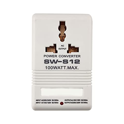Spannungswandler 110V auf 230V, 100W Reiseadapter Weltweit Transformator 110V/120V bis 220V/240V, Reise Gadgets Anwendbare elektrische Geräte für USA Japan Thailand Mexiko China Verschiedene Länder
