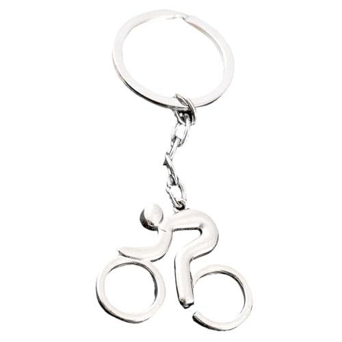 YAPKOLV Fahrrad Schlüsselanhänger, Fahrradfahrer Schlüssel Anhänger, Fahrrad Rennrad aus Metall, Kreative Geschenke für Männer, Frauen & Kinder (Silber)