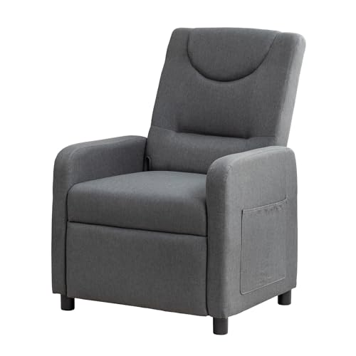 Thanaddo Relaxsessel Fernsehsessel Ruhesessel mit Liegefunktion, Einzelliege Sessel 140° Verstellbarer Rückenlehne, Ergonomisch Lounge Sessel bis 160 kg für Wohnzimmer Heimkino, (Dunkelgrau)
