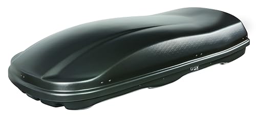Farad Marlin Dachbox 680L schwarz mit Elastisches Befestigungsnetz - Doppelter Seitenöffner, TÜV-GS Zulassung, 5 Jahre Garantie - 3-Punkt-Zentralverriegelung mit Sicherheitsschlüssel - UV-beständig