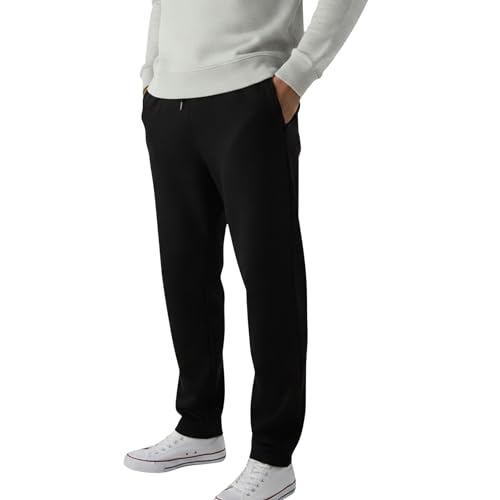 ROSS CAMP Jogginghose Herren – Sporthose Lang Baumwolle, Freizeithose Trainingshose, Sweatpants Jogger, Laufhose Breite Modern(Schwarz, M)
