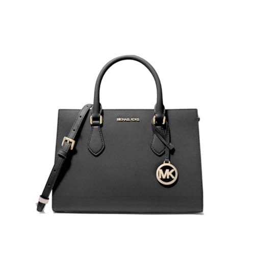 Michael Kors Handtasche für Damen, Sheila, Größe M, Schwarz mit goldfarbenen Beschlägen, Schwarz, Medium