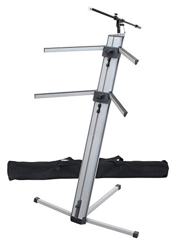 Classic Cantabile Keyboardständer KS-100 silber inklusive Pronomic Mikrostativ und Tragetasche
