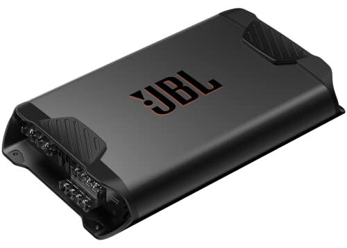 JBL Concert A704 4-Kanal Auto Verstärker 90W RMS×4 an 2Ω, 70W RMS×4 an 4Ω und 180W RMS×2 gebrückt, 1000W Peak, variablen 32–320Hz Filtern, High/Low Level Eingängen und kompakter Bauform für Fahrzeuge