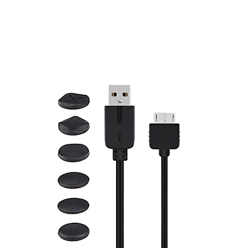 WICAREYO Ladekabel Kompatibel für PS Vita 1000, 1,2 m/3,9 Fuß Datenübertragung USB Stromkabel Mit 6pcs Daumen Grip Caps Kompatibel für PS Vita 1000