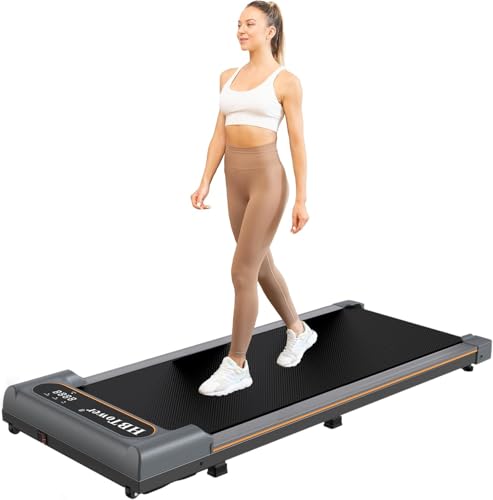HBTower Walking Pad, Laufband für zuhause, Schreibtisch-Laufband für Home Office, 2 in 1 Tragbares Laufbands mit Fernbedienung, Walking Jogging Maschine mit LED Display