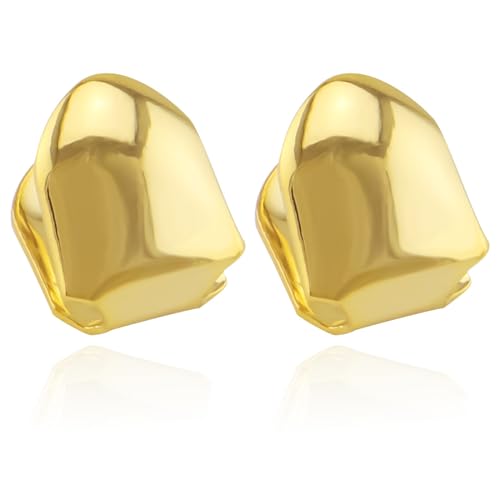 ZORVYN 2 Stück Halloween Zähne Grills, Grill Zähne, Hip Hop Grillz Zähne, Mouth Gold Clip, Hip-Hop-Zähne, Hip Hop Teeth Grills für Musikfestivalpartys, Hip-Hop-Rapper, Dekorationen