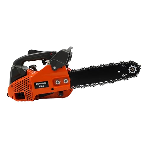 Benzin Kettensäge 900W (1.22 PS) mit 30cm Schwert 25.4CC 2-Takt-Motor Gasoline Chainsaw 9000 U/min Benzinkettensäge Motorsäge Sicherheitsverriegelung für Holzfällen, Gartenarbeit, Profiarbeiten