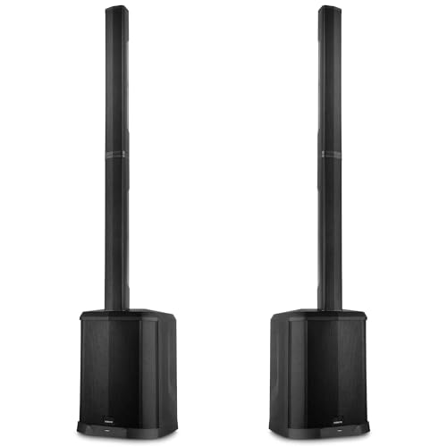 Vonyx VX822 Column Speaker System - 2er Set - PA Anlage Aktiv, 1800 Watt Line Array Säulenlautsprecher, 12 Zoll Subwoofer Aktiv, Stereo Pairing, Bluetooth 5.0, DJ Anlage Komplett Set, PA Lautsprecher
