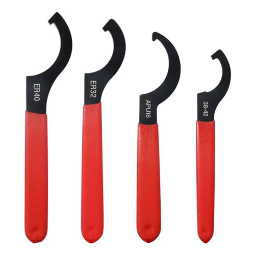 Rundago 4-Teiliges Hakenschlüssel, Gewinde SchlüSsel Satz Verstellbare Hakenschlüssel mit Rutschfestem Griff, Gewindefahrwerk Schraubenschlüssel Stahlschlüssel, Stoßdämpfer Werkzeug