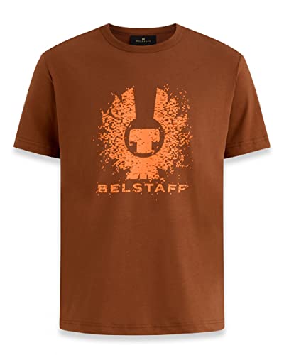 Belstaff Herren-T-Shirt mit Pixel-Phoenix-Logo-Grafik, burnt orange, XXL