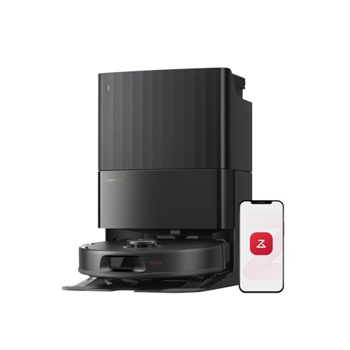 roborock Qrevo S5V Saugroboter mit Wischfunktion&Hebarem Wischmopp, 12.000Pa Saugkraft, Zero-Tangle System, Warmlufttrocknung, Intelligente Hindernisvermeidung, Multifunktions-Dockingstation (Schwarz)