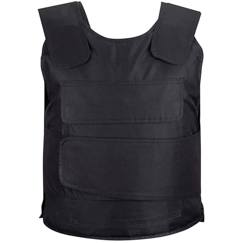 CICCB-DAMOY Stichschutzweste mit Metallgewebe,Polizei,Security,Wachschutz Ci (schwarz, Freie Größe)